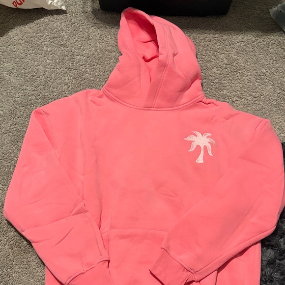 Pink Palm Puff Tops - Pink Palm Puff hoodie